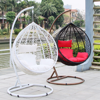 Chaises oeufs pliantes personnalisées en usine hamac de jardin patio extérieur rotin balançoire en osier chaise oeuf suspendue avec support en métal