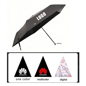 Parapluie de voyage léger et portable, pliable en 5 sections, 6 baleines, avec protection UV, logo personnalisé couleur Wave Point, directement de l'usine - Product Image 4