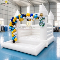 Mini château gonflable gonflable populaire 5x8 pieds, château à rebond de fête d'anniversaire, maison pour enfants, mariage, blanc