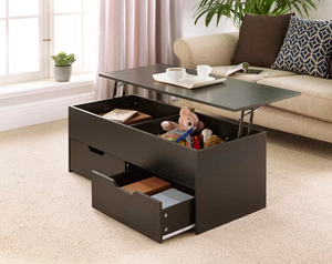 Mesa de centro de madera con tapa de elevación y 2 cajones de almacenamiento grandes Brujas - Product Image 2