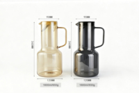 Carafe à eau en verre personnalisable avec couvercle et poignée, classique, anti-fuite, sans BPA, grande capacité, pour porte de réfrigérateur, idéale pour thé glacé