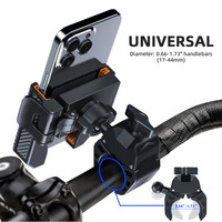 Support de téléphone universel antichoc en ABS/PC/silicone pour vélo/moto, rotation à 360°, fixation rapide, design flexible, guidons