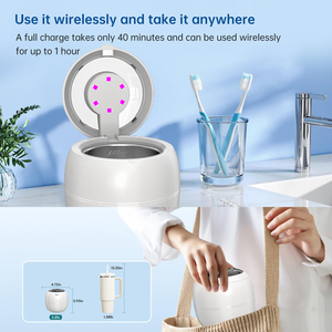 Nettoyeur dentaire ultrasonique ODM à conception détachable 200 ml, mini nettoyeur ultrasonique UV pour bijoux, aligneurs, appareils de rétention et prothèses dentaires - Product Image 4
