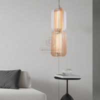 Lampu Gantung LED Mewah Modern Nordik, Kaca Persegi, Panjang, dengan Ketinggian yang Dapat Disesuaikan untuk Ruang Tamu