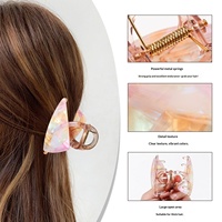 Pince à cheveux chic coréenne triangulaire patchwork, vente en gros d'usine, accessoire pour chignon arrière personnalisé avec logo pour femme