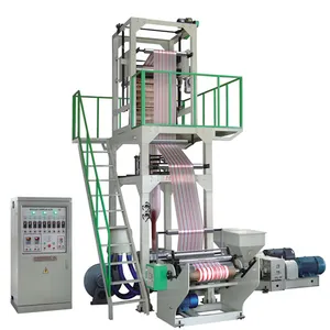 Double color film blowing extrusion machine two colors striped blown plastic pe film extruder making machine