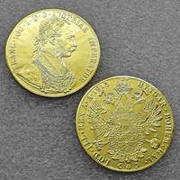 Pièces commémoratives en laiton plaqué or de 4 Ducats d'Autriche de 1915, cadeaux, très belles