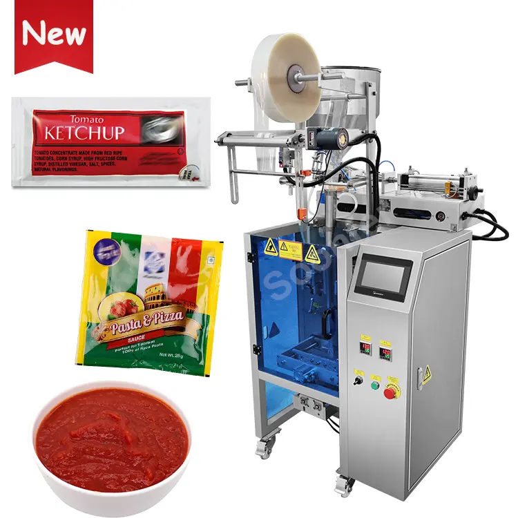 Hochgeschwindigkeits-vertikal-beutel-verpackungsmaschine für flüssige tomatenpaste vollautomatische pizza-soßenverpackungsmaschine