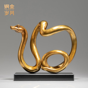 Adorno de Serpiente de Cobre para Taller de Arte, Decoración de Feng Shui del Zodíaco Chino de Latón, Decoración para Sala de Estar, Pieza Única - Product Image 2