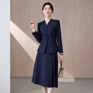 Women's Suit Set Midi Skirt Wool Blend Anti-Wrinkle Office Lady Business Formal Wear Spring Style GY9341381 - Product Image 1