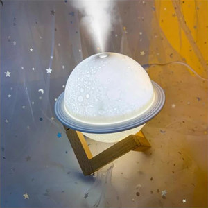 3D ay şekilli ışık Led gece lambası hava difüzörü ay ev nemlendirici başucu modelleme masaüstü gece aydınlatma - Product Image 6