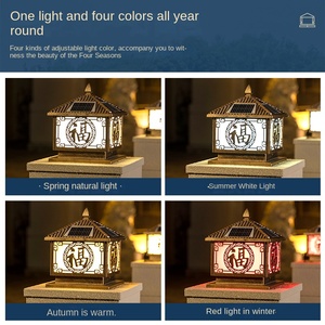 Phare à colonne LED à énergie solaire pour jardin extérieur pour jardin de villa et éclairage de poteau de porte de bénédiction - Product Image 4