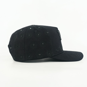 Casquette de baseball Tcap China 100% toile personnalisée avec strass, broderie 3D, casquette snapback - Product Image 4