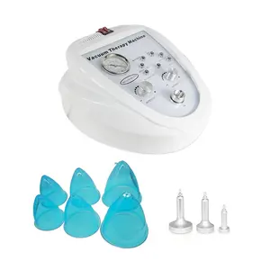 XXL Size Blue Cups With 3 PCS Vacuum Nozzle Metal Roller Buttock Breast Enlargement Vacuum Suction Machine, 21 / 16 / 12 CM