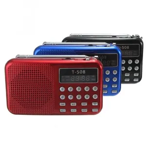 T508 Mini Draagbare Led Stereo Fm Radio Speaker Usb Tf Card MP3 Muziekspeler 50Mm Interne Magnetische