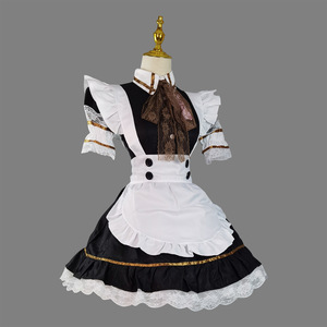 Japanese Maid Costume Black White Lolita Dress Plus Size Cosplay Anime Role Play Outfit Polyester Fiber Winter 2023 - Product Image 2