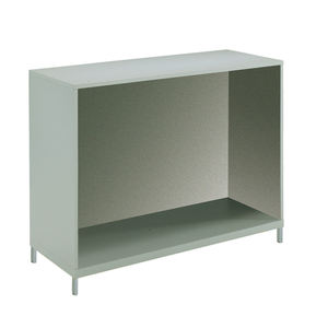 Meuble de cuisine moderne 100x46x90 cm gris clair, unité de rangement ouverte avec pieds en métal - Product Image 1