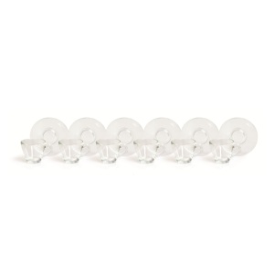 Ensemble Excelsa de 6 tasses à expresso avec soucoupes Brasilia 9 cl en verre transparent, ensembles de café et de thé - Product Image 2