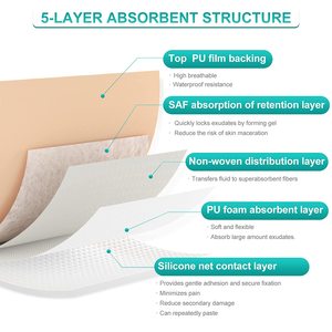 Mejor venta transpirable impermeable Ultra suave borde médico adhesivo espuma de silicona IV apósito fácil quitar cicatrices cuidado de la salud - Product Image 3