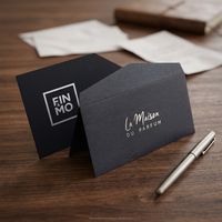 Enveloppe de luxe au design élégant, en papier kraft noir, avec logo personnalisé, format A6, enveloppe pour reçus