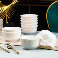 Bol à riz en porcelaine de Jingdezhen grande capacité, style chinois, anti-brûlure, vaisselle de haute qualité pour la maison, plat à soupe, utilisation pour les fêtes