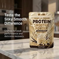 Poudre de Smoothie Protéiné Saveur Crème Vanille Mélange de Protéines de Lactosérum Faible en Sucre Boisson Nutritionnelle Usine ODM Emballage Personnalisé Vente en Gros