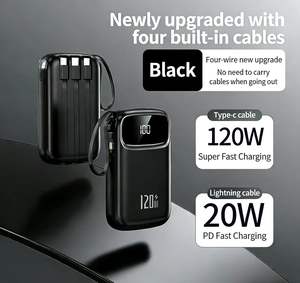 <span class=keywords><strong>Batterie</strong></span> externe portable ultra-mince 18W à charge rapide, 10000mAh, sorties USB Type-C, câble intégré, <span class=keywords><strong>batterie</strong></span> Li-Polymère – Vente en gros usine - Product Image 4