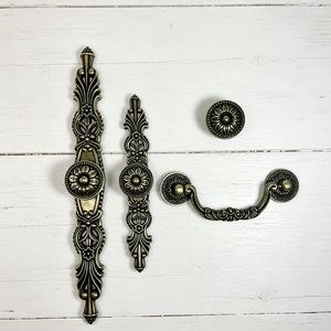 Poignées de meubles de style antique en alliage de zinc moulé sous pression pour armoire, tiroir, commode, bouton de barre traditionnel, écologique - Product Image 2