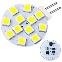 G4 LED Round Range Hood Bulb 10-30V 5050 LED 12 LED Lampu Kapal Putih/Warm White bohlam Lampu DJ229
