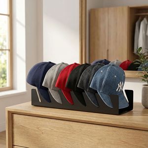 Carbon Steel Hat <b>Storage</b> Rack Single Layer <b>Black</b> For Baseball Caps Display Countertop Wardrobe Use - Product Image 1