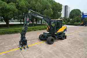 NUEVA Miniexcavadora de Ruedas HYUNDAI 80, Peso Operativo de 6800 kg, Motor Hyundai, Bomba, Sistema Totalmente Hidráulico, Cucharón de 0.3 m - Product Image 4