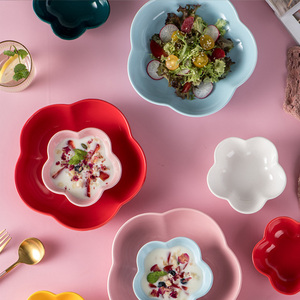 China Supplier Creative <strong>Flower</strong> Bowl <strong>Dinner</strong> Plate Nordic Snack Plate Deep Bowl Bone China Tea Cup <strong>Set</strong> - Product Image 4