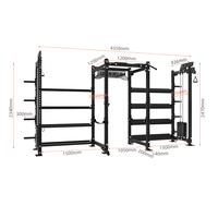 Jaula de Potencia Comercial de Alta Resistencia, Capacidad 3x3, Soporte de Acero para Sentadillas para Gimnasio