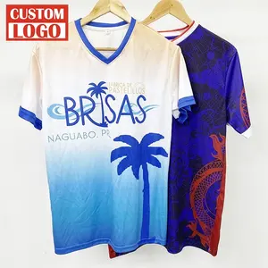 All Over Full Print Sublimation Logo On Demand Camiseta para hombre Distressed 100% Cotton Polyester Sublimation T Shirt