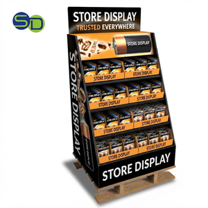 Battery Display Rack, Wall Stickers Pos Cardboard Display <b>Shelf</b> With Cardboard Pockets, Nail Polish Floor <b>Standing</b> Rack Display - Product Image 1