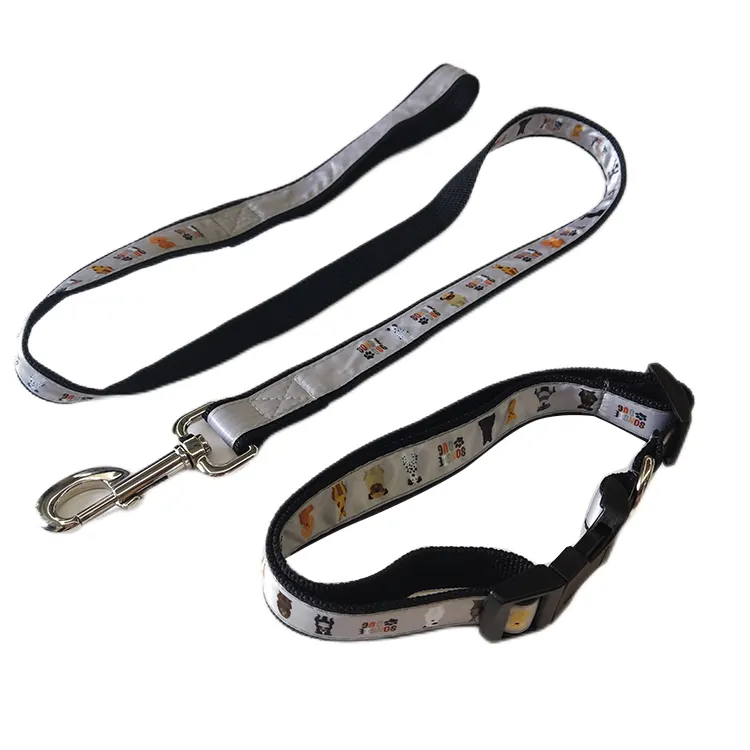 High Quality Luxury Double Layers Necklace Dog Collar Leash Set With Quick Release Plastic Buckle