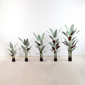 Large Green Leaf Plant Greenery Artificial Plants Artificial Palm <b>Tree</b> for Indoor Room Home Hotel Decorative - Product Image 1