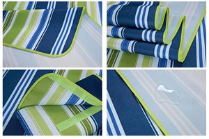 Dark Blue and Green Stripe 57"x71"Large Picnic <b>Blanket</b> Beach <b>Blanket</b> <b>Waterproof</b> <b>Blanket</b> Foldable Beach Mat Sandfree Picnic Mat - Product Image 5