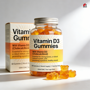 Gomitas de Vitamina D3 de Alta Potencia OEM/ODM <span class=keywords><strong>2000</strong></span> UI con K2 para el Soporte Óseo e Inmunológico a Base de Pectina, Suplemento Dietético GMP/Halal/Kosher - Product Image 3