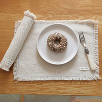 Sets de table en coton et dentelle beige de style nordique pour mariage