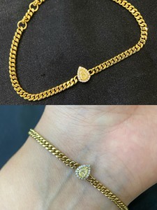 Xinfly - Pulsera de Oro Sólido de 18K con Diamantes Naturales de Corte Elegante en Amarillo, Cadena de Diamantes en Forma de Cojín, Pera, Corazón y Radiante - Product Image 3