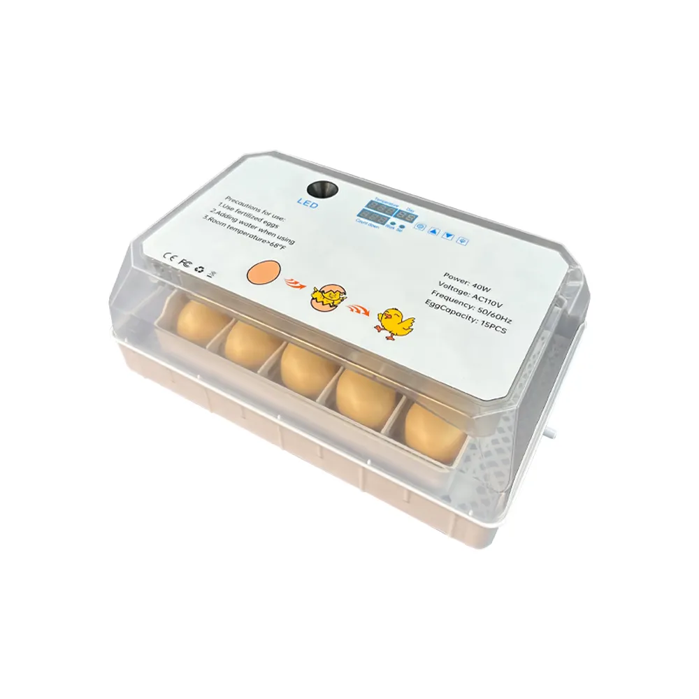सस्ती कीमत 15 पीसी चिकन अंडे की क्षमता अंडे देने वाली मशीन इनक्यूबेटर 220v 110v