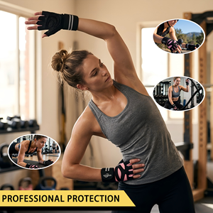 <span class=keywords><strong>Guantes</strong></span> de Levantamiento de Pesas <span class=keywords><strong>para</strong></span> Mujer, <span class=keywords><strong>Guantes</strong></span> de Gimnasio Transpirables de Microfibra con Almohadilla de Palma en Forma de Panal y Soporte <span class=keywords><strong>para</strong></span> Muñeca, <span class=keywords><strong>para</strong></span> Fitness - Product Image 4