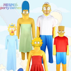 Disfraces de Cosplay para Niños HESPER, Disfraz Familiar de Los Simpson, Ropa para Espectáculos y Actuaciones para Adultos, Tallas 110-190cm - Product Image 1
