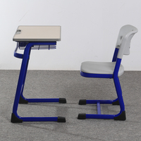 Mobilier pour collège élémentaire Ensemble table et chaises d'étude modernes Grand bureau d'étudiant avec chaise pour enfants