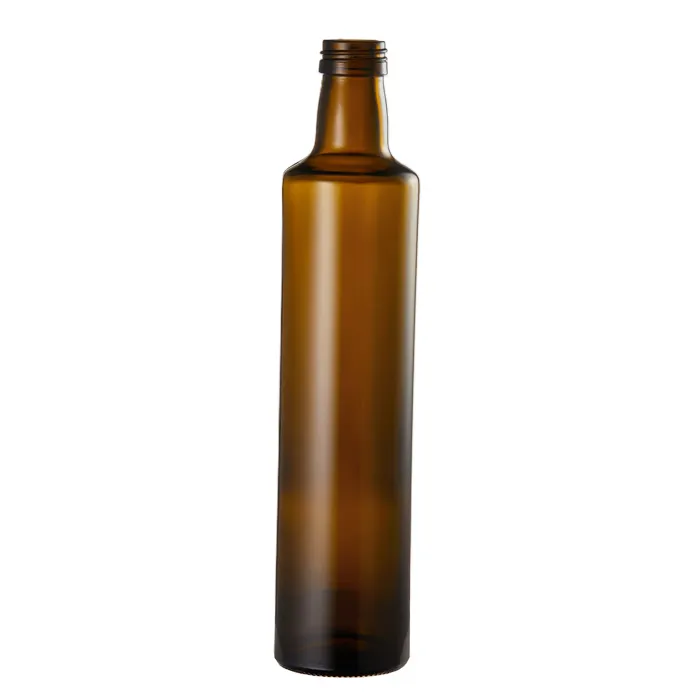 Botol kaca kelas makanan, 250ml 500ml 750ml 1L memasak minyak zaitun botol kosong bentuk bulat