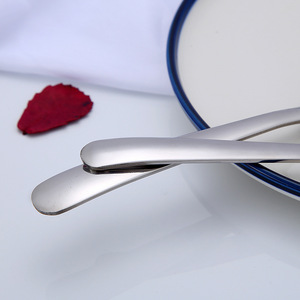 076 Cross-border 304 Stainless Steel <b>Round</b> Handle Flat Bottom Spoon, Deepened Spoon Head, Creative New Chinese Style Soup Spoon - Product Image 4