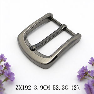 Light Weight 4CM Zinc Alloy Pin <b>Belt</b> Buckle Groove Surface Single Prong Gunmetal Buckle For <b>Leather</b> <b>Belt</b> - Product Image 2