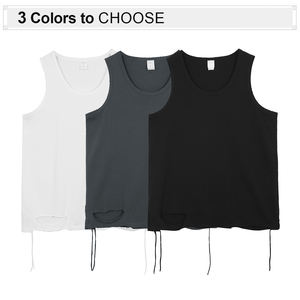Camiseta sin mangas de algodón lavado pesado de 220 gramos al por mayor, chaleco Vintage personalizado de alta calidad - Product Image 2