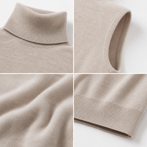 Gilet in Cashmere da Donna <span class=keywords><strong>Senza</strong></span> <span class=keywords><strong>Maniche</strong></span> a Collo Alto, Maglione Lussuoso in <span class=keywords><strong>Maglia</strong></span>, Top Morbido in Misto Lana, Base Invernale per Stratificazione, Lusso Discreto - Product Image 3